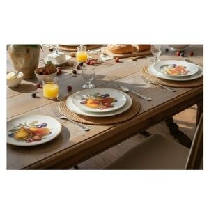 Vintage Bavarian Fruit Porcelain Dessert Salad Plates Set of 6 German Serveware